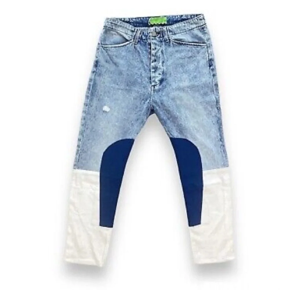 Free People x Sandrine Rose Womens Hi Waist Patch Jeans, Size‎ 27, NWT